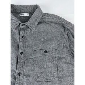 SONOMA GOODS FOR LIFE Mens 2XB‎ Gray Herringbone Flannel Long Sleeve Button Up